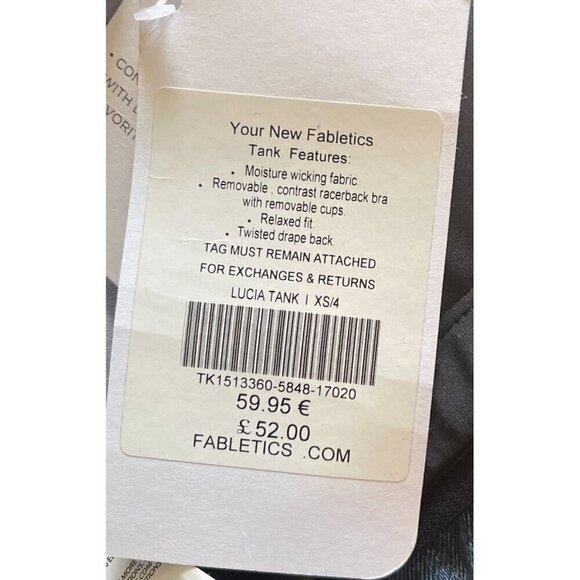 Fabletics Womens Lucia Tank Top Purple/Black XS NEW - Picture 9 of 10